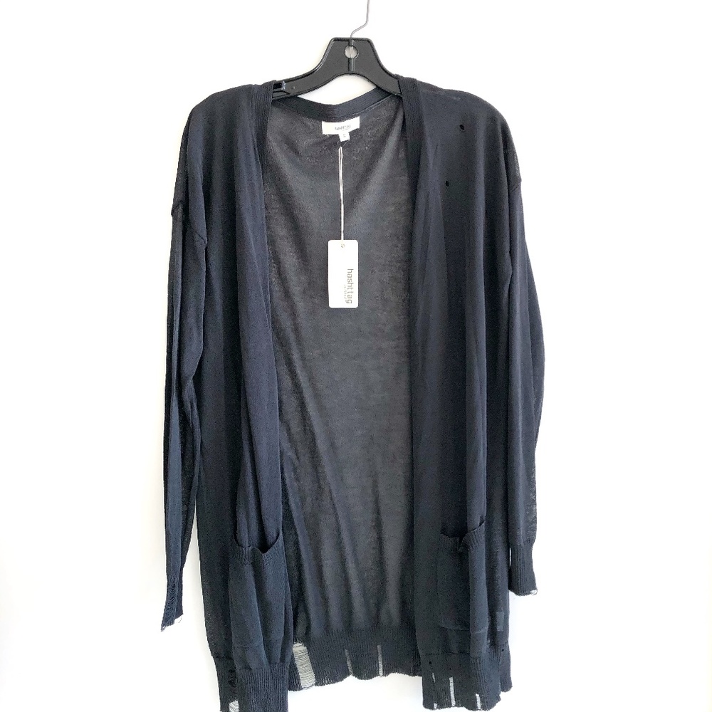 Hashtag Distressed Cardigan Sweater💗NWT💗